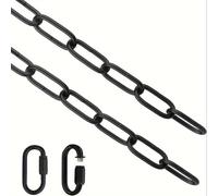 TEMU 1pc Cadena de Iluminación, Cadena de Lámpara de de 3., Extensión de Cadena de Lámpara de de Metal con de Conexión de Bloqueo, Kit de Luces Decorativas Colgantes para Lámpara de Techo - 3.22Ft