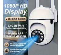 TEMU 1pc Cámara PTZ de seguimiento automático FHD 1080P, Wifi 2.4G, Detección por IA, Visión nocturna a color, Audio bidireccional, para interiores/exteriores, para cámaras de seguridad para el hogar