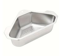 TEMU 1pc Cesta de desagüe para fregadero de acero inoxidable 304, fregadero triangular, fregadero de cocina, filtro de alimentos sobrantes, estante, utensilios de cocina