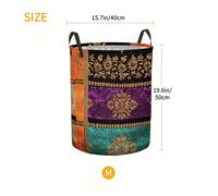 TEMU 1pc Cesta de Ropa con Motivo Bohemio Indio - Cesto Plegable y Ahorrador de con Asa Resistente, Colores /Bohemio/, Ideal para Almacenamiento de Ropa, Colchas - Cesta para Habitaciones y Lavandería