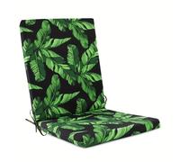 TEMU 1pc Cojín de Asiento Estilo Tropical con Estampado de Hoja de , Relleno de Espuma, Cintas y Banda Elástica Antideslizante para Sillas de Comedor, Oficina y Mecedoras, Uso Interior/Exterior