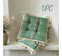 TEMU 1pc Cojín Verde con Borla, Elegante Cojín Decorativo con de Borlas Florales - de Tela , Cojín Cuadrado Adecuado para Sofá, Dormitorio y , Adornado con un Floral Único, un con de Decoración a
