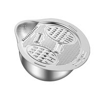 TEMU 1pc Colador de Acero Inoxidable 304 Premium - Cuenco de de Arroz y Verduras Seguro para Alimentos con Cesta de Drenaje Eficiente, Ideal para Uso en Cocina, Colador de Arroz