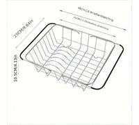 TEMU 1pc Colador de fregadero retráctil de acero inoxidable, rejilla de drenaje retráctil con mango ajustable, rejilla de drenaje de cocina, escurridor de fregadero, utensilios de cocina