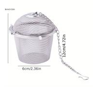 TEMU 1pc Colador de hierbas para té, café, estofado, especias, sopa, infusor reutilizable de acero inoxidable, bolsa de sazón, , filtro de cocina con cadena