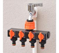 TEMU 1pc Conector de Grifo de 4 Vías con , Divisor de Manguera de Jardín, Conector de Manguera con 4 Interruptores Individuales de Encendido y Apagado para Sistemas de Riego por Aspersión al
