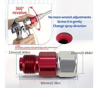 TEMU 1pc Conversor de Dirección de Pulverización Giratorio 360° para Pistolas de Pintura Sin Aire - Material de Aleación, Diseño - Ideal para Retoques de Autos y Proyectos de Bricolaje