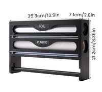 TEMU 1pc Cortador de Film Transparente , Portapañuelos de Dos Compartimentos, Organizador de Cocina