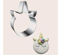 TEMU 1pc Cortador de Galletas de Acero Inoxidable con Cabeza de Unicornio - Molde para Repostería y Fondant DIY, Duradero con Temática Animal para Galletas y Pasteles