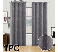 TEMU 1pc Cortina de geométrico aislante térmico, cortinas opacas impresas en aceite para decoración del hogar, con ojales superiores para dormitorio, , oficina y sala de estudio