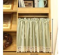 TEMU 1pc Cortina de Viaje Iris Country, Cortina de Puerta con Bolsillo para Barra, Cortina para Gabinete, Cortina Antipolvo, Cortina de Café, Cortina Semi-Opaca a Cuadros