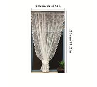 TEMU 1pc Cortina Transparente de Encaje , Cortina de Puerta Estilo Francés Blanca, Cortina Corta para Cocina, Divisor de Ambientes, Decoración para Ventanas, Cortina Filtradora de Luz