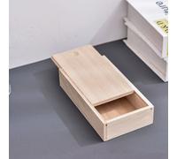 TEMU 1pc de Almacenamiento de Madera con Deslizante, Portatarjetas Natural, Cajas de Regalo Vacías para Proyectos de Manualidades, Contenedor Multiusos para Almacenamiento y Decoración del Hogar