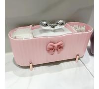 TEMU 1pc de Almacenamiento Grande de 3 Compartimentos con Transparente y - Plástico Adecuado para Tocador de Baño, Cómoda, Encimera - Decorativo de , Espacioso y Multicompartimento (Regalo)