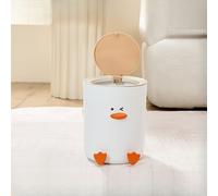 TEMU 1pc de basura de gran capacidad con silenciosa, diseño moderno de , de plástico ovalado elegante, papelera para oficina, ideal para hogar, oficina, cocina y baño