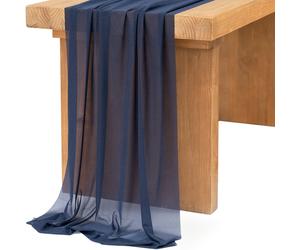 TEMU 1pc de Mesa de Tul Azul , Mantel de Estilo Bohemio, Gasa de Gasa 11.8 X 118.1In Rectangular Largo , Adecuado para Decoración de Mesa de Novia de Boda , Romántico