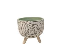 TEMU 1pc de resina para suculentas con agujero de drenaje - Acabado lacado redonda de bonsái para uso interior y exterior - Decoración de mesa elegante para hogar, oficina, café