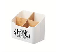 TEMU 1pc Decorativa de Almacenamiento "" en Tono - Compartimento de Plástico, Tono - Portapinceles y Control Remoto para Tocador, Escritorio, - de