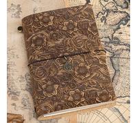 TEMU 1pc Diario Retro de Viaje con Cubierta en Cuero Sintético, Libreta TN Tamaño Completo 3 Rellenos, 1 Carpeta y 1 Colgante