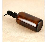 TEMU 1pc Dispensador de Jabón de Vidrio Recargable de 16oz con Bomba de Acero Inoxidable Antioxidante - para Jabón de Manos/Loción, Uso en Cocina y Baño (Ámbar)