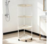 TEMU 1pc Estante de Esquina de 3/4 Niveles, Plegable y Requiere Montaje, Ideal para Baño, Cocina, Cosméticos y Productos de , Cesta Multiusos