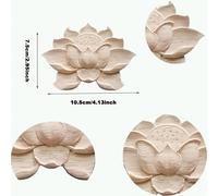 TEMU 1pc Estilo Vintage de Madera Tallado Pegatina de Pared, Aplique Floral de Madera 3D, 4.13x2.95 pulgadas, para Muebles DIY, Paredes, Cama, Puerta, Armario, Decoración de Gabinetes