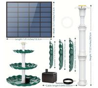 TEMU 1pc Fuente Solar, Bomba de Fuente Solar para Baño de Aves, Bomba de Fuente Solar Flotante Portátil para Jardín, Estanque, Piscina, Exterior y Patio Trasero