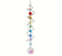 TEMU 1pc Girasol de Cristal para Colgar, Espiral con Bola de Observación 3D y Gancho, 17.72 Pulgadas Creador de Arcoíris, Campana de Viento de Estilo Clásico para Decoración de Jardín y Hogar