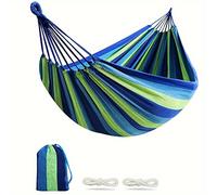 TEMU 1pc Hamaca Portátil con Bolsa de Almacenamiento y Correas para Árbol, Hamaca Colgante para Patio Porche Camping, Bolsa de Transporte de Lona, Cuerdas y Mosquetones Incluidos