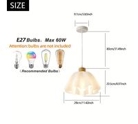TEMU 1pc Lámpara Colgante Minimalista con Base de Bombilla E27 de Flor, Barra de Comedor, Mostrador, Cocina, Dormitorio, Mesita de Noche, Lámpara Colgante de Halloween y Navidad (Sin Bombilla)