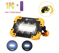 TEMU 1pc Lámpara de trabajo LED recargable, linterna COB portátil para exteriores, iluminación de ajustable para de construcción, camping, emergencias, reparaciones, senderismo, pesca