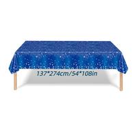 TEMU 1pc Mantel de Azul con - Mantel Plástico Azul, Mantel Rectangular Desechable Azul , Ideal para Decoraciones de Fiestas y (137cm/274cm)