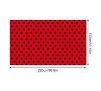 TEMU 1pc Mantel Desechable de Plástico con Temática de en Puntos Negros y Rojos, 130x220 cm, Cubremesas Rectangulares de Calidad para Decoraciones de Fiestas de
