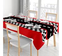 TEMU 1pc Mantel Temático de Coche de Carreras con a Cuadros - 54"x108" Cubierta de Mesa de Plástico Adecuada para Decoraciones de , Suministros de Pista de Carreras