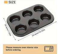 TEMU 1pc Molde Profesional para Muffins Cuadrados de 6 Cavidades - Bandeja de Horneado Antiadherente de Acero al Carbono de Resistencia para Cupcakes, Brownies y Postres Individuales