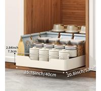 TEMU 1pc Organizador de Armario Extraíble - Cesta de Almacenamiento Metálica Multifuncional para Cocina, Baño y Estudio - Fácil Instalación para Armarios Profundos, y Acabado Pintado