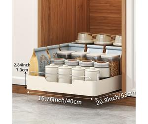 TEMU 1pc Organizador de Armario Extraíble - Cesta de Almacenamiento Metálica Multifuncional para Cocina, Baño y Estudio - Fácil Instalación para Armarios Profundos, y Acabado Pintado