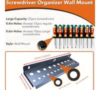 TEMU 1pc Organizador de Pared Metálico Ahorrador de - Estante Versátil para Herramientas y Destornilladores, Ideal para Garaje, u Organización del Hogar