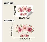 TEMU 1pc Papel Tapiz Transparente de Cobertura Completa Autoadhesivo Adecuado para Paredes - Lámina de Vinilo PVC Impermeable y Removible, , de Flores Irregular (7.8"x11.4")