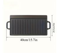 TEMU 1pc Plancha de Asar Reversible, Sartén Antiadherente de Hierro Fundido, Plancha Caliente para BBQ, Adecuada para Uso en BBQ al