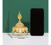 TEMU 1pc Porta Incienso de Metal Estilo Árabe - Porta Incienso Corona, Quemador Hueco Dorado, Porta Duradero para Incienso y Resina - Diseño Tradicional Conveniente y Elegante