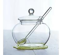 TEMU 1pc Recipiente de Vidrio para Especias, Miel y Condimentos con Abatible y Cuchara Incorporada, Ideal para Organización de de Cocina, para Especias, Miel y Salsas