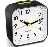 TEMU 1pc Reloj Despertador Silencioso, Reloj Analógico con Gran Pantalla, Batería, Sin , con Función de Repetición y Luz Nocturna, para Dormitorio, Oficina, Cocina