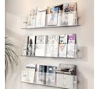 TEMU 1pc Soporte de Archivos de Oficina en la Pared para el Hogar, Estante de Libros de Acrílico para Dormitorio, Estante Transparente para Libros de Imágenes y Revistas