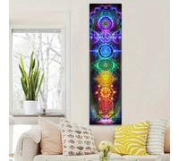 TEMU 1pc Tapiz de Chakras para Pared - 14.1" x 59" Decoración de Meditación Yoga con Diseño Mandala, para Dormitorio, Oficina en Casa, Uso Interior, Sala de Meditación, Intrincado