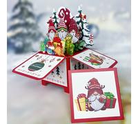 TEMU 1pc Tarjeta SwammCard a de Santa Claus 3D Pop-Up - Navidad Festiva con Sobre y Mensaje , Navideña Colorida, Ideal los Destinatarios, Regalos de Navidad