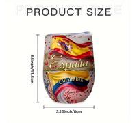 TEMU 1pc Taza de Acero Inoxidable de 12oz con Diseño Cara de de España y Colombia - Taza Reutilizable , Solo a , Idea de Regalo para del Español y , Térmica Aislada, Vajilla de Viaje