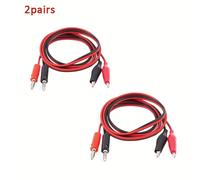 TEMU 2 1M Cable de prueba de clip de a enchufe de , conector de prueba de punta, clip de para herramienta de medición de multímetro