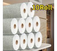 TEMU 2/4/6/10 Rollos de Papel Tapiz 3D de Espuma, Paneles de Pared Autoadhesivos de Vinilo Texturizado, Impermeables y Lavables, Ajuste , Pelar y Pegar, Fácil de Limpiar y Cortar