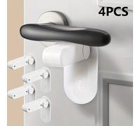 TEMU 2/4 piezas Cerradura para manija de puerta, Cerradura de seguridad multifuncional: a de , No requiere perforación - Instalación adhesiva, Artefacto de cerradura para manija de puerta
